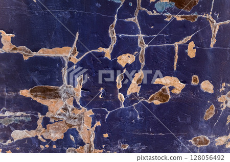Textured Abstract Background Of Cracked Old Wall And Grange Textured Abstract Background Of Cracked Old Wall And Grange 128056492