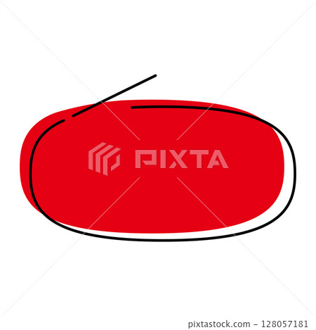 Simple speech bubble illustration, horizontal, oval 128057181