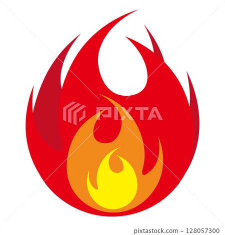 Simple flat flame icon on white background Simple flat flame icon on white background 128057300