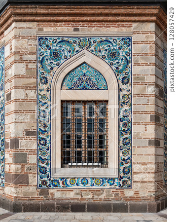 View of Izmir Konak Mosque architectural details in Konak Square, Izmir, Turkey View of Izmir Konak Mosque architectural details in Konak Square, Izmir, Turkey 128057429