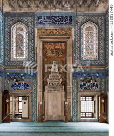 Discover the architectural beauty of Muradiye Mosque in Manisa, Turkey, showcasing intricate design and vibrant tiles 128057449