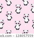 Cartoon Seamless Panda Pattern 128057559