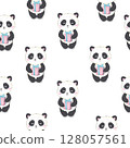 Cartoon Seamless Panda Pattern 128057561
