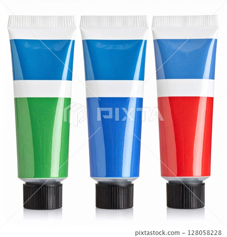 Three Paint Tubes: Red, Blue, and Green 128058228
