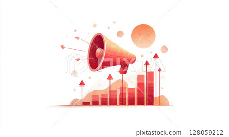 Flat design icon for SaaS marketing automation, megaphone and data arrows Flat design icon for SaaS marketing automation, megaphone and data arrows 128059212