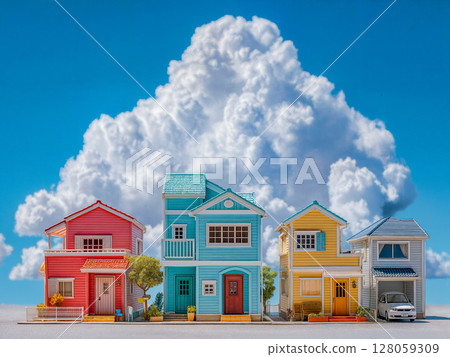 Colorful Miniature New Town [AI] 128059309