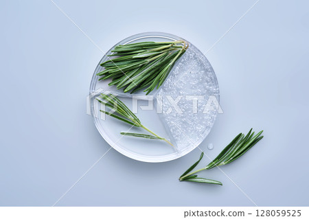Petri dish with rosemary whey. 128059525
