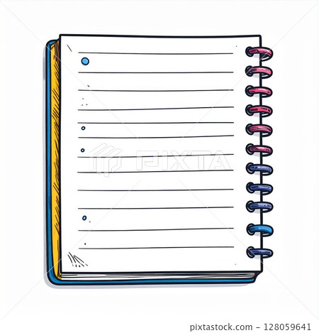 Blank Spiral Notebook with Colorful Binding Blank Spiral Notebook with Colorful Binding 128059641