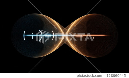 Abstract Infinity Symbol with Light Patterns 128060445