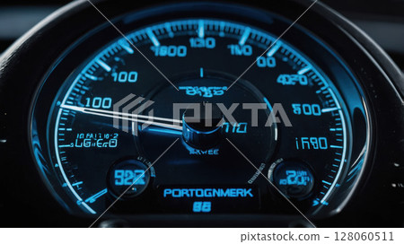 Futuristic speedometer showing Portognmerk location and 8125 temperature Futuristic speedometer showing Portognmerk location and 8125 temperature 128060511