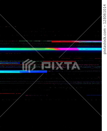 Abstract Glitch Art with Colorful Horizontal Lines 128061014