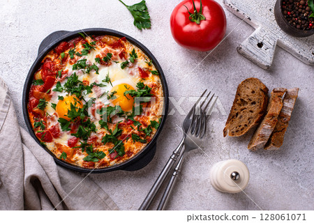 Shakshuka, traditional Jewish breakfast dish Shakshuka, traditional Jewish breakfast dish 128061071