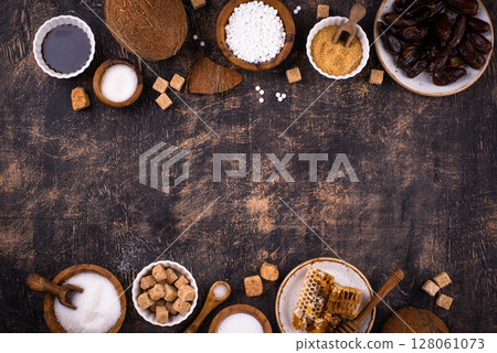 Various sugar replacement, healthy sweetener concept 128061073