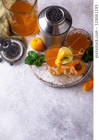 Fresh summer apricot healthy drink Fresh summer apricot healthy drink 128061193