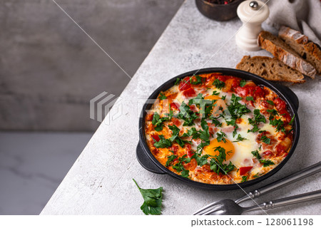 Shakshuka, traditional Jewish breakfast dish Shakshuka, traditional Jewish breakfast dish 128061198