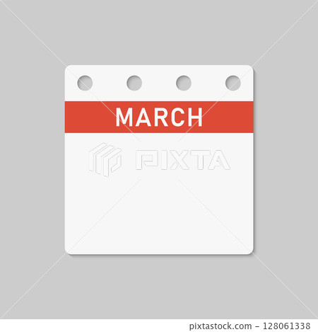Icon calendar March month, empty space, reminder 128061338