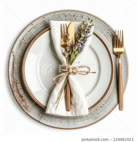 Rustic Elegant Table Setting with Dried Flowers Rustic Elegant Table Setting with Dried Flowers 128062021