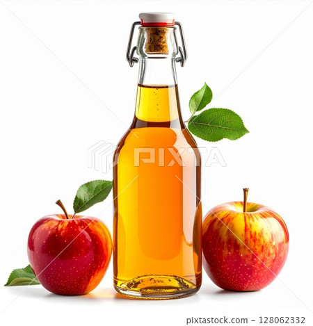 Bottle of Apple Cider with Apples 128062332