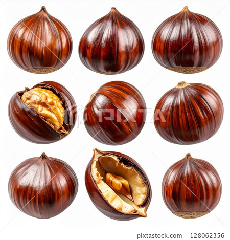 Roasted Chestnuts Collection: Close Up Still Life Photography Roasted Chestnuts Collection: Close Up Still Life Photography 128062356