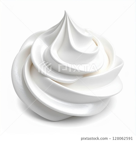 White Whipped Cream Swirl Studio Shot 128062591