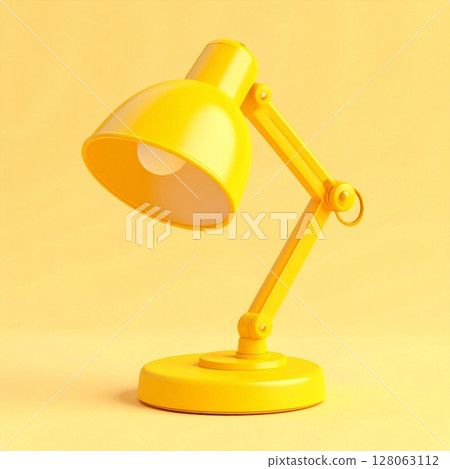 Yellow Desk Lamp on Yellow Background 128063112