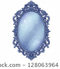 Blue Ornate Mirror with Starry Reflection 128063964