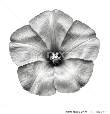 Monochrome Close Up of a Delicate Flower 128063966