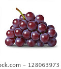 Red Grape Cluster on White Background 128063973