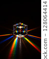 Glass Cube Prism Refracting Light Rainbow Spectrum 128064414