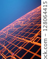 Abstract Orange City Network Grid Digital Map 128064415