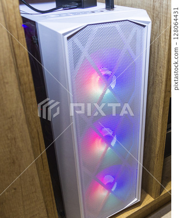 Shot of the PC case tower. Technology 128064431