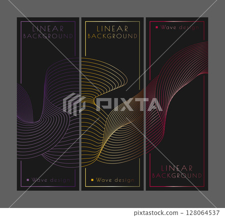 Linear composition. Colorful abstract lines template for cover, banner, poster. The idea of luxury interior design, decorations and creative ideas Linear composition. Colorful abstract lines template for cover, banner, poster. The idea of luxury interior design, decorations and creative ideas 128064537