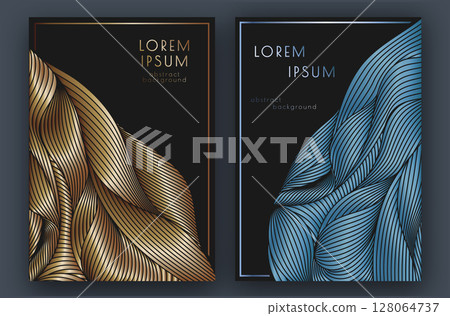 Colorful pattern of wavy lines. Template for interior design, packaging, social networks. An idea for creative design Colorful pattern of wavy lines. Template for interior design, packaging, social networks. An idea for creative design 128064737