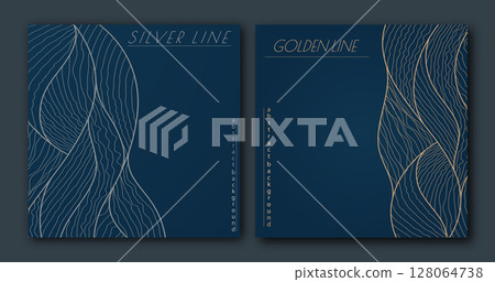 A pattern of wavy lines. Template for interior design, packaging, social networks. An idea for creative design 128064738