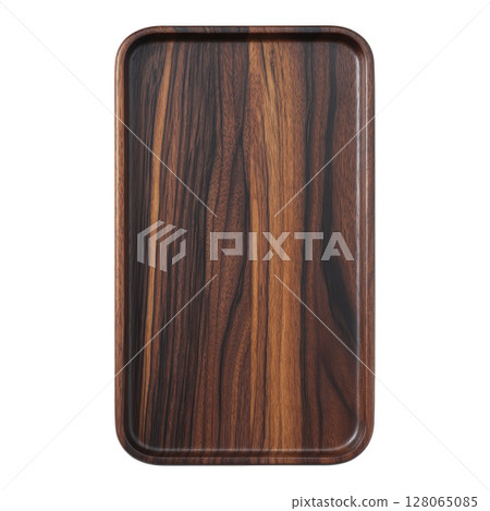 Rectangular wooden tray with rich, dark grain pattern and smooth finish, ideal for serving or decorative purposes. elegant design adds touch of sophistication to any setting Rectangular wooden tray with rich, dark grain pattern and smooth finish, ideal for serving or decorative purposes. elegant design adds touch of sophistication to any setting 128065085