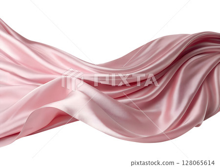Pink silk fabric flowing elegantly in motion, soft and luxurious texture, isolated on transparent background, fashion drapery, delicate material Pink silk fabric flowing elegantly in motion, soft and luxurious texture, isolated on transparent background, fashion drapery, delicate material 128065614