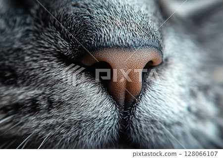 Macro photo of cat nose 128066107