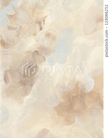 Beige abstract impressionist wall art in watercolor and acrylic mix. Modern oil painting on canvas for posters, home decor, invitations, web design, and printable art. 128066252