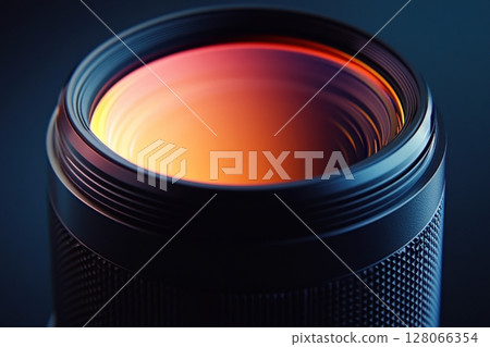 Close up photo of new camera lens 128066354