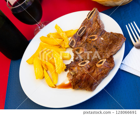 Churrasco de ternera - popular grill dish in Spain 128066691