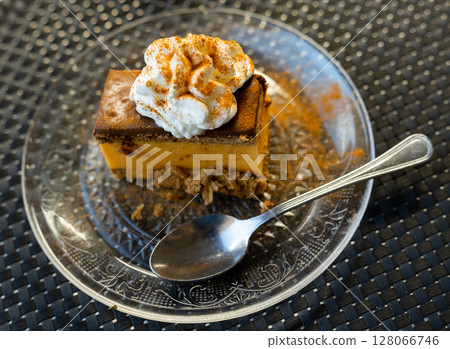 Grandma's chocolate cake with whipped cream Grandma's chocolate cake with whipped cream 128066746