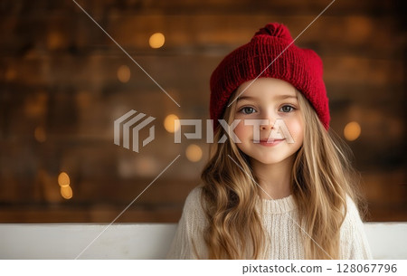 craft yellow gift box glitter holiday background copy space banner Merry Christmas New Year 128067796