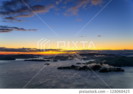 The view from Fudekageyama Observatory, a famous spot for sea fog in the Seto Inland Sea 128068425