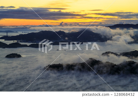 瀨戶內海的著名景點－筆影山展望台的景色 128068432