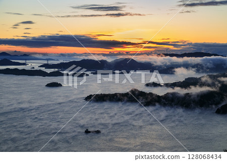 瀨戶內海的著名景點－筆影山展望台的景色 128068434