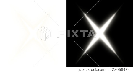 White luminous X-shape transparent and black background design 128068474
