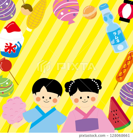 夏季節日框架 128068661