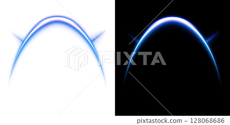 Blue luminous arc light transparent and black background design Blue luminous arc light transparent and black background design 128068686