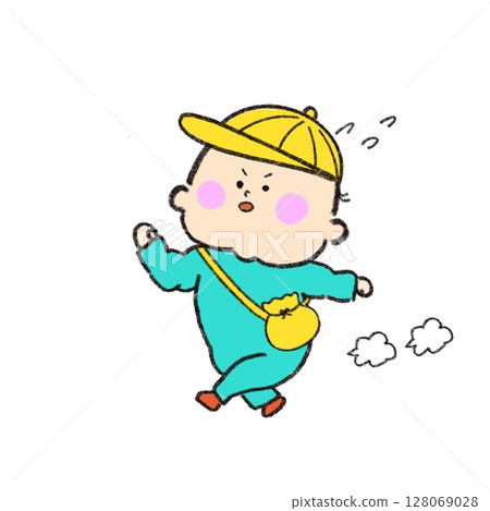 嬰兒急忙奔跑的插圖 128069028