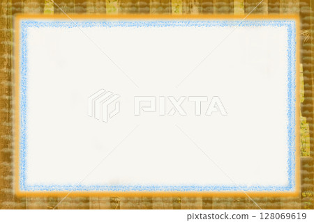 Brown pale blue plaque frame with place for text on white 128069619